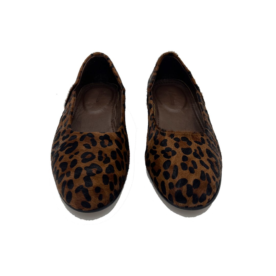 Brown leopard-print hair-on leather Brown Leopard Loafer pair viewed from the front
