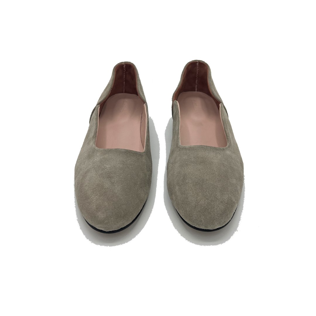 Grey suede Grey Loafer pair viewed from the front