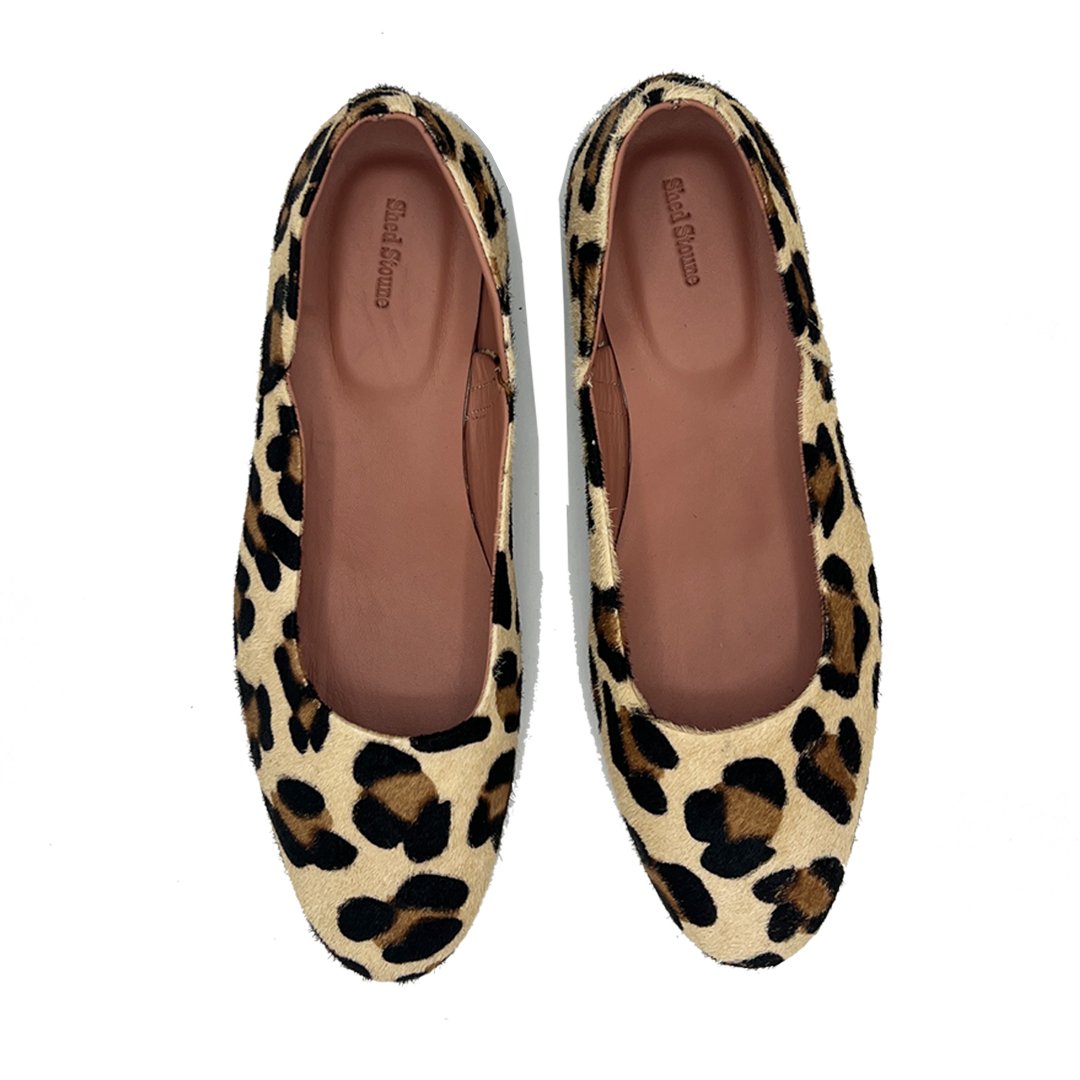 Light leopard-print hair-on leather Light Leopard Loafer pair viewed from above